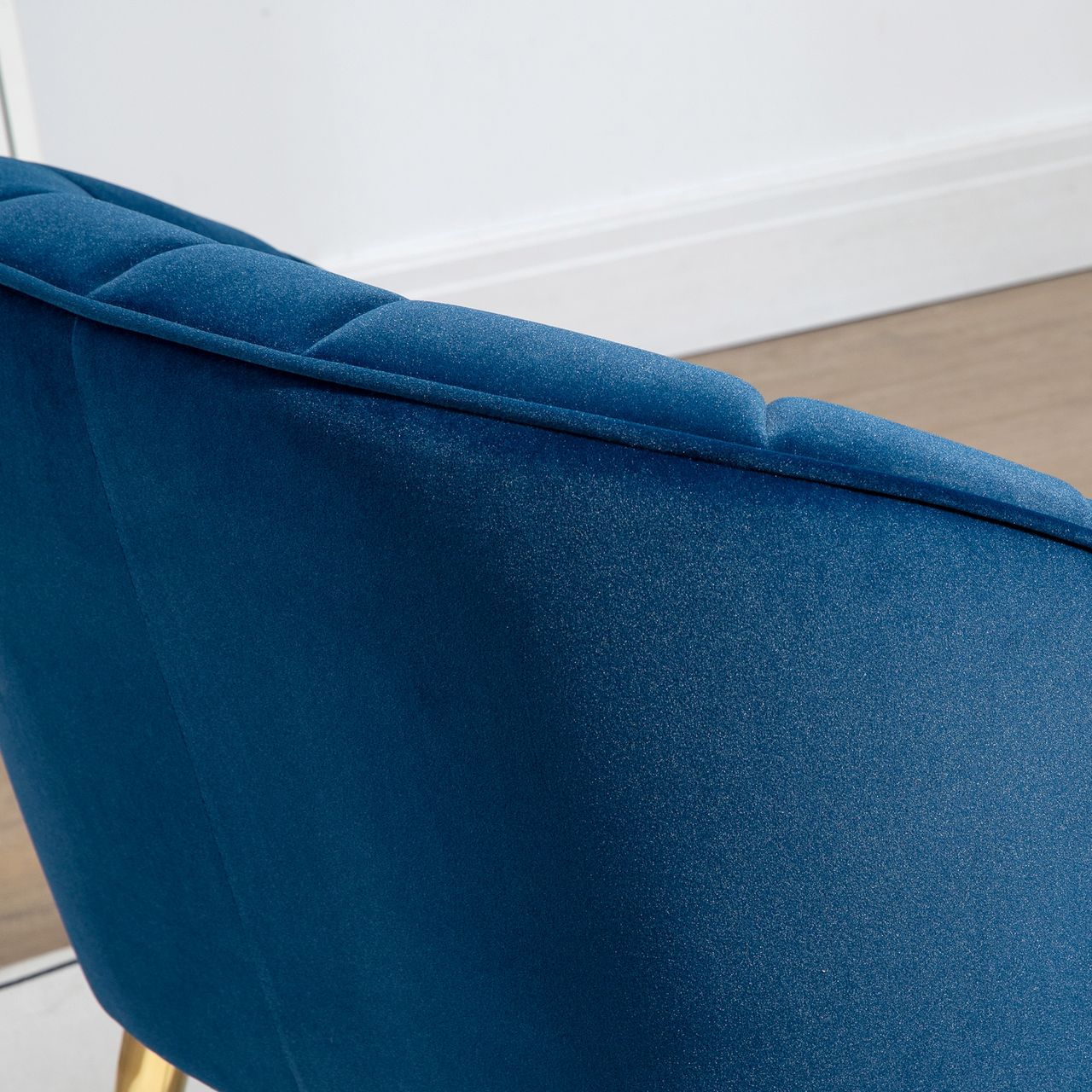 HOMCOM Ohrensessel Loungesessel Polstersessel mit Samtoptik Relaxsessel Blau