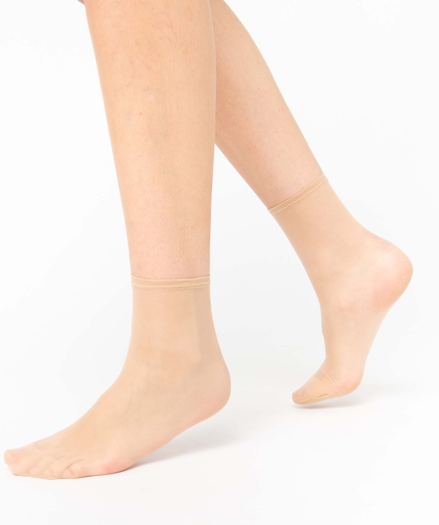 Socquettes femme transparentes (lot de 3) - Dim Beauty Resist beige fonce | GEMO
