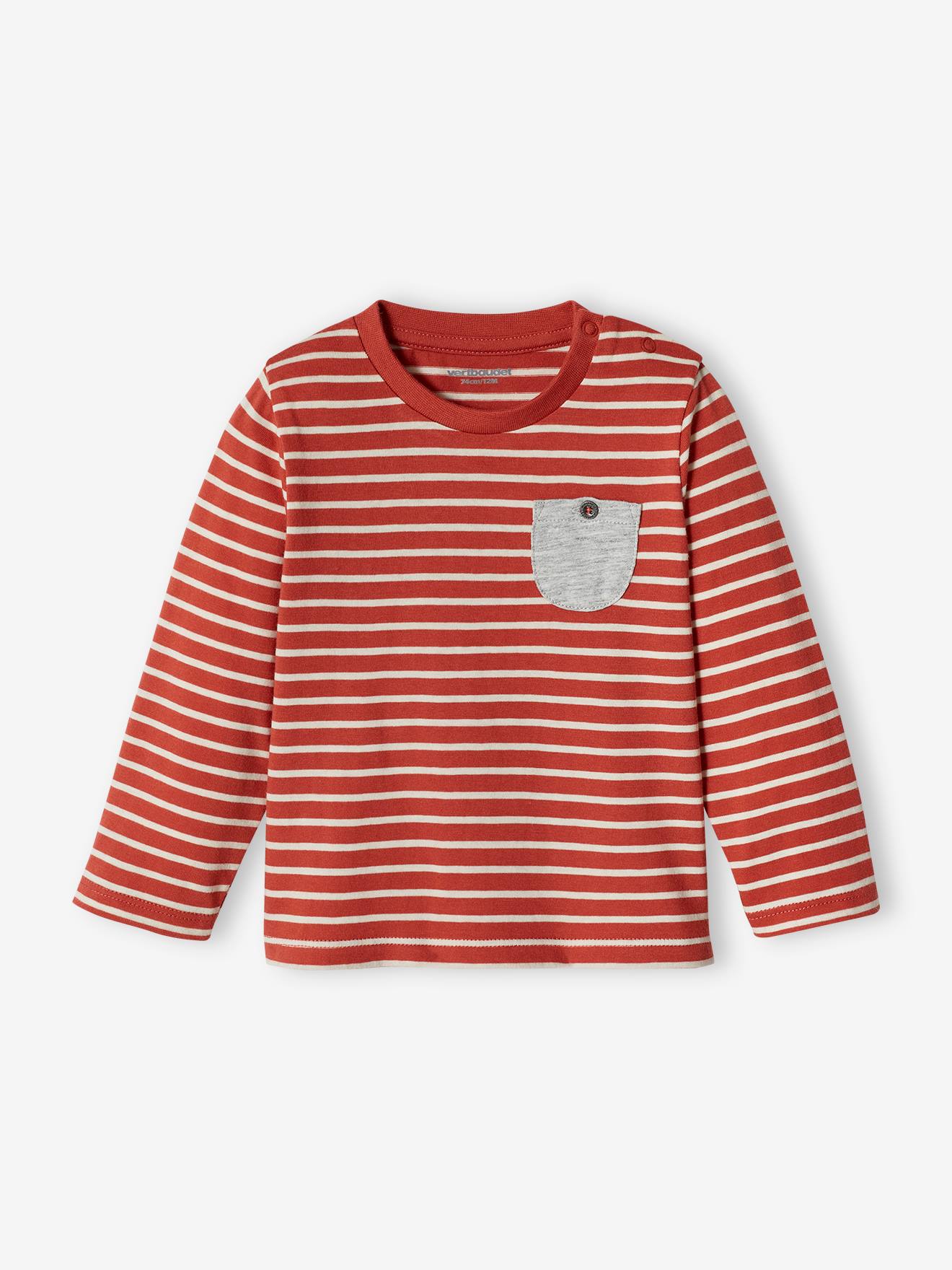 Lot de 2 T-shirts basics bébé motif animal et rayé bleu grisé