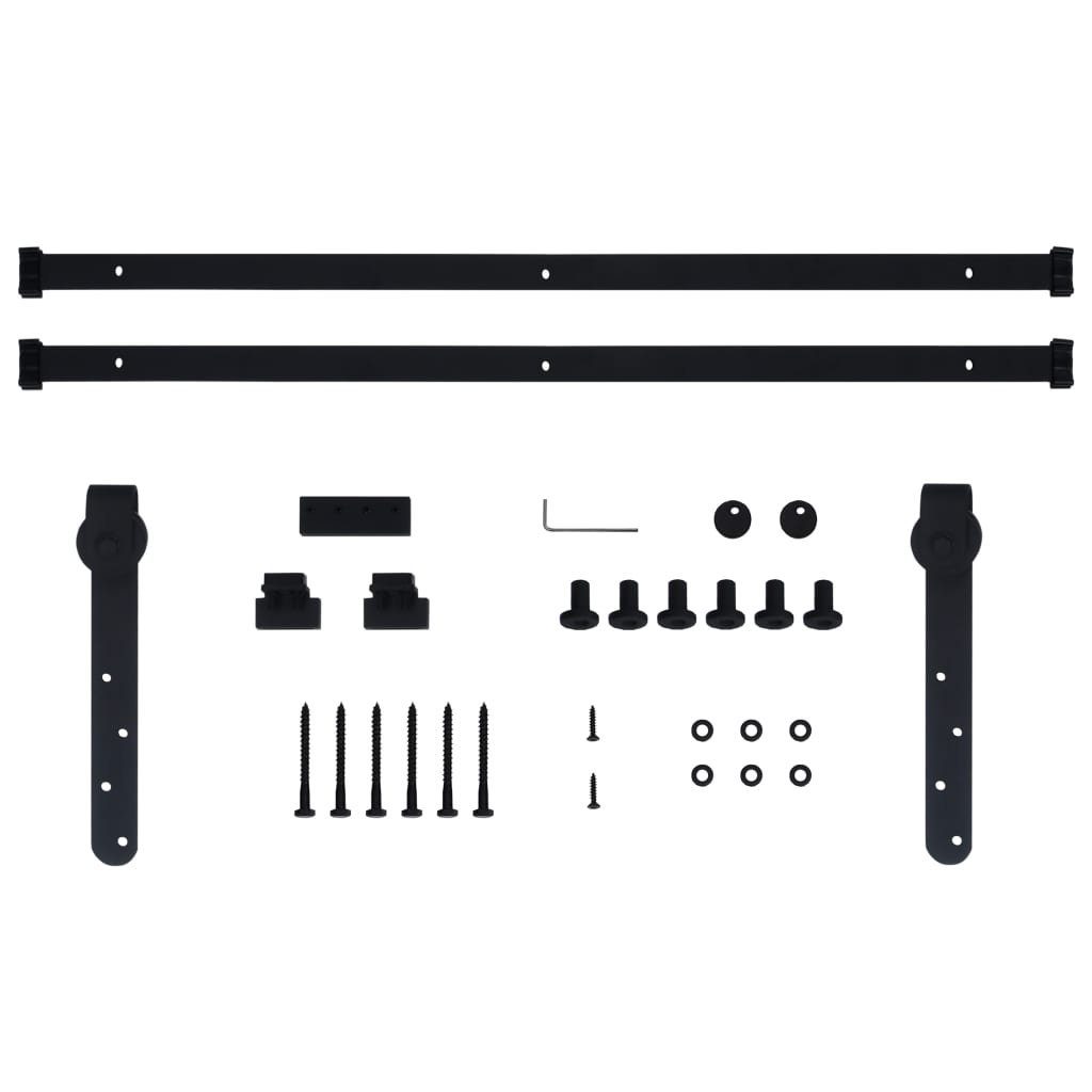 vidaXL Schiebetür Mini Schiebetürbeschlag Set für Schranktüren Carbonstahl 200 cm (1-St)