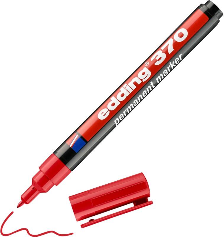 edding 370 Permanentmarker Fein Rundspitze 1 mm Rot Wasserbeständig