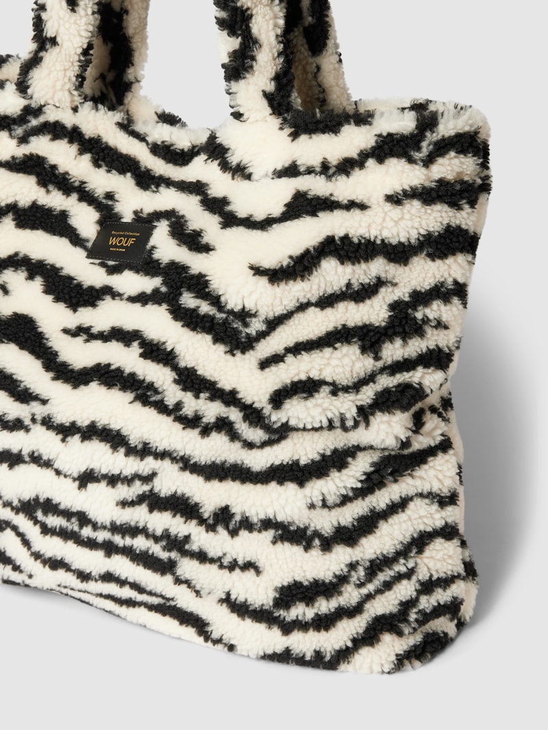 Shopper mit Allover-Muster Modell 'Arctic' in schwarz