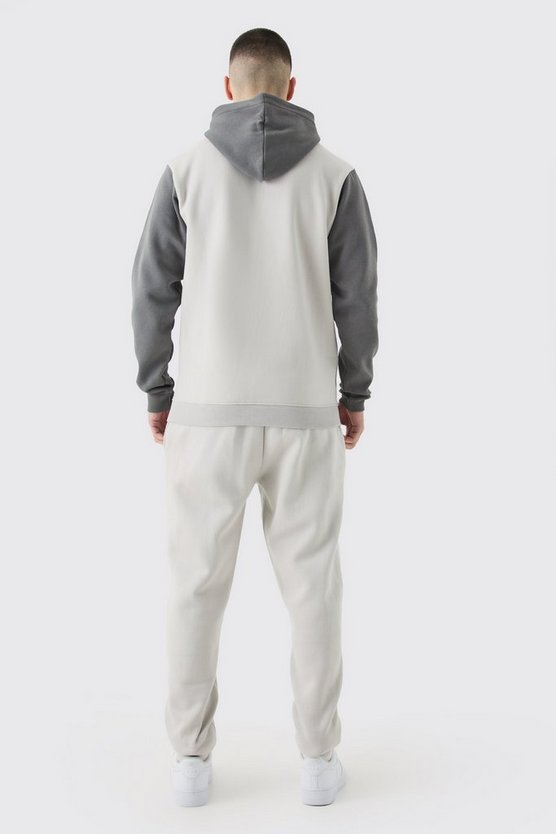 Tall Slim-Fit Colorblock Trainingsanzug mit Reißverschluss