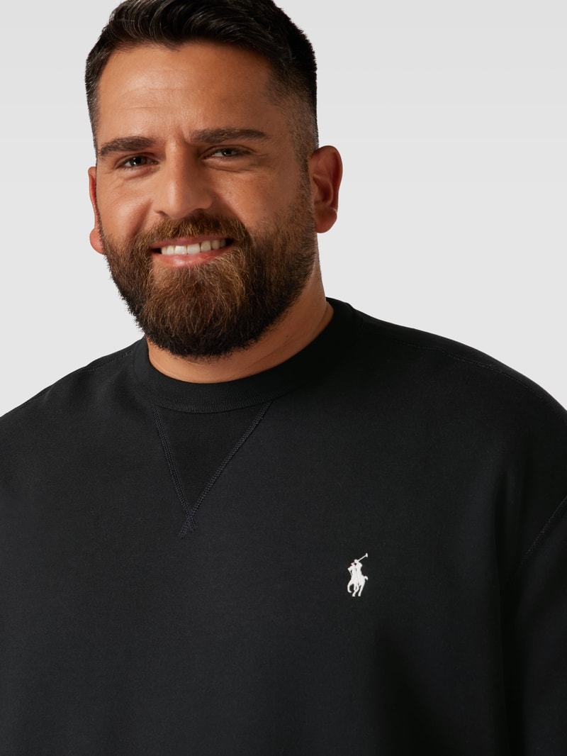 PLUS SIZE Sweatshirt mit Logo-Stitching in schwarz