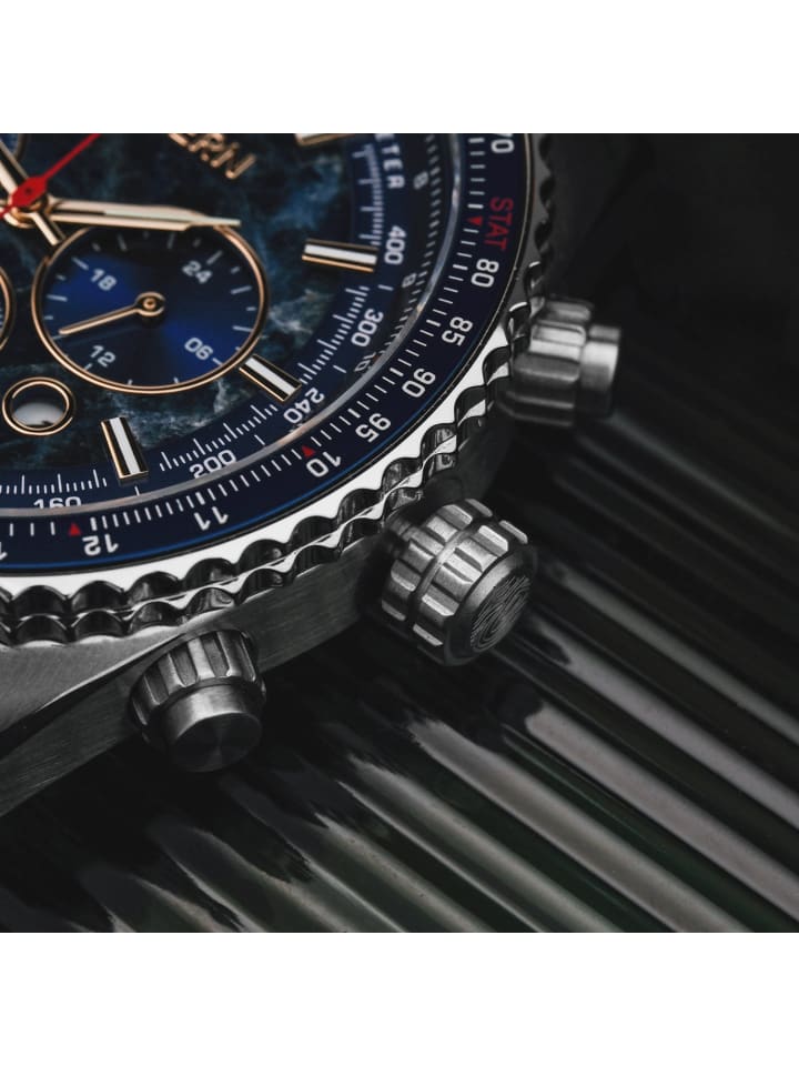 Holzkern Herrenuhr Chronograph Openhorizon Marmor Blau günstig kaufen onesize