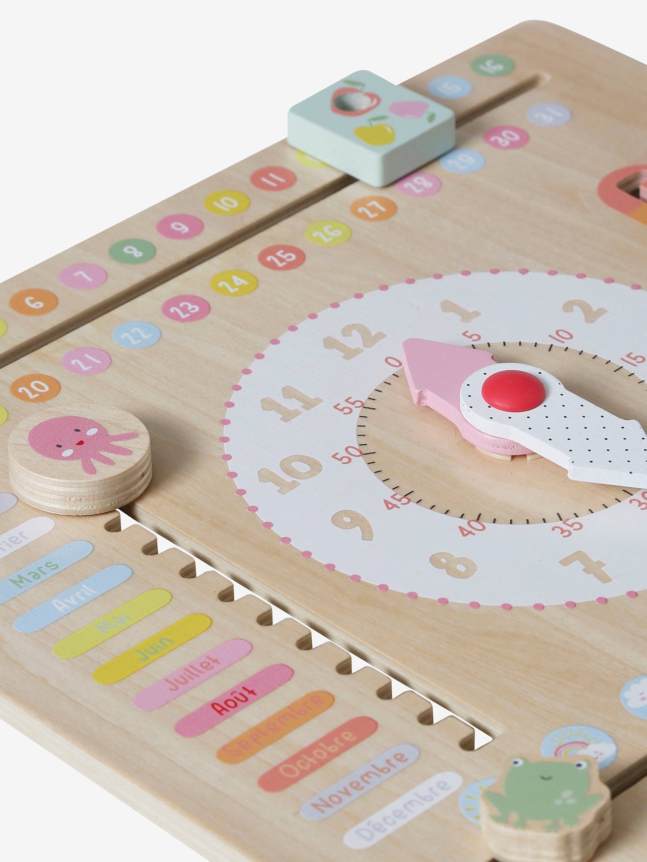 Vertbaudet Kinder Spieluhr mit Kalender, Holz FSC - mehrfarbig