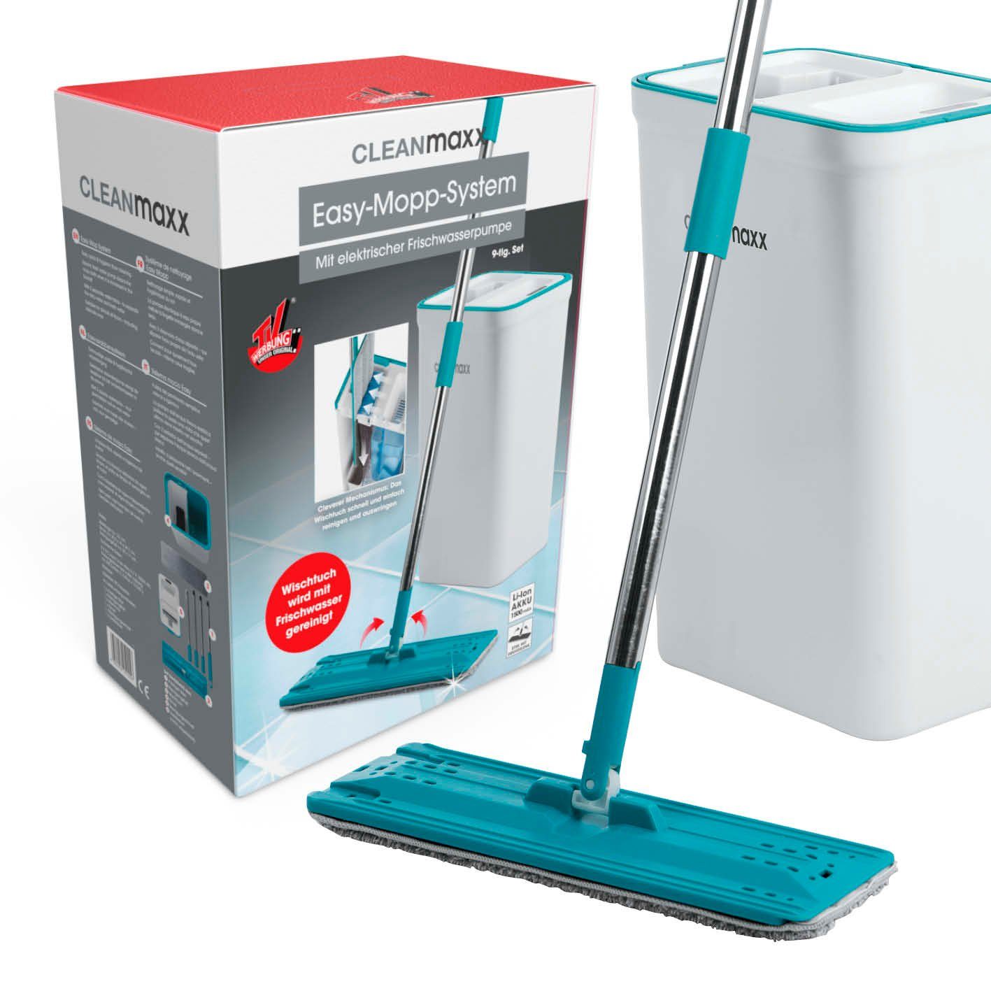 CLEANmaxx Wischmopp Easy Mopp - 2,5l - weiß/türkis