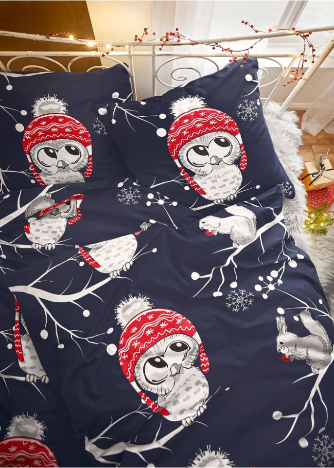 Bettwäsche mit Eulen