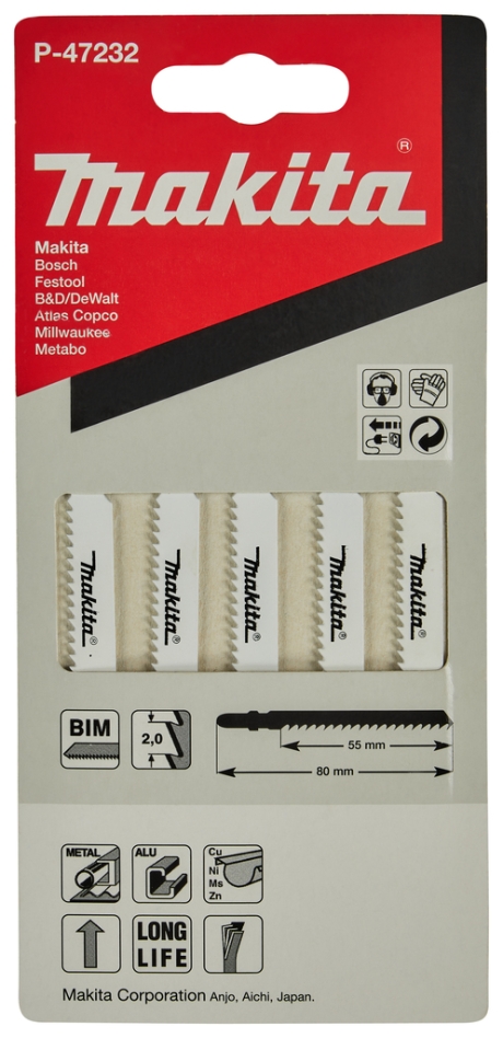 Brzeszczot do wyrzynarki Makita Accessories P-47232 55 mm T118BF 5 sztuk