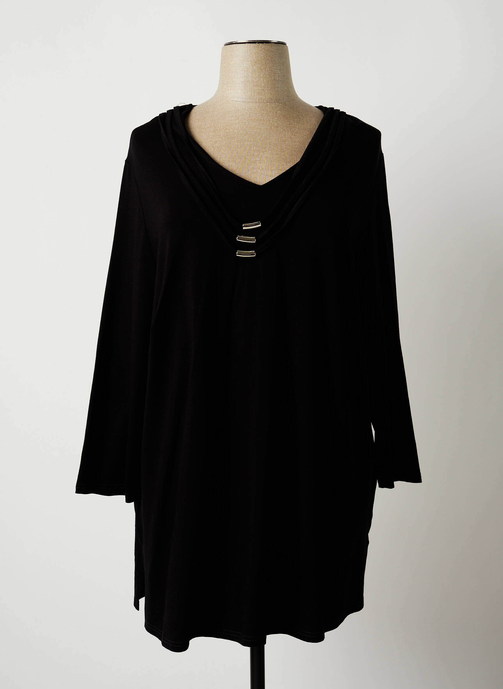 Chalou Tuniquemanchelongue Femme couleur noir