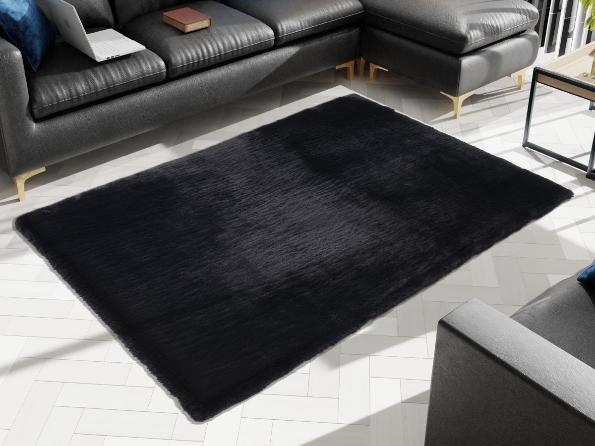 Kunstfell Rabia Soft Schwarz 67 x 130 cm