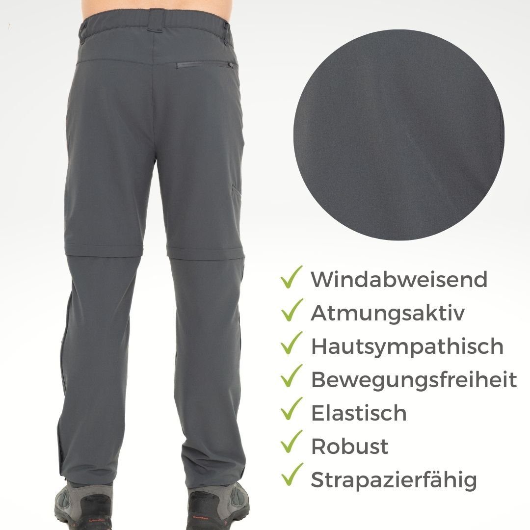 Kaymountain Trekkinghose Herren T-Zip Off Outdoor Hose abnehmbare Beine Arizona CL Graphite 56