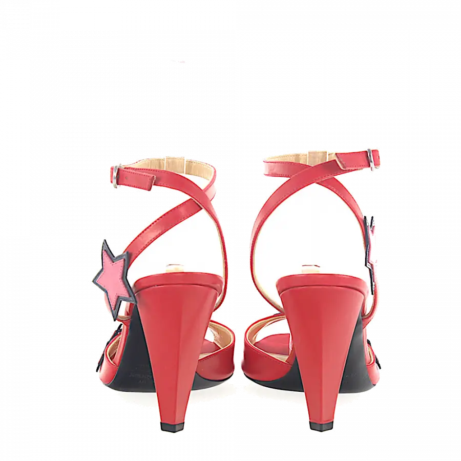 Marc Jacobs - Sandalen 693853 Glattleder Sternenmuster rosa rot - rot