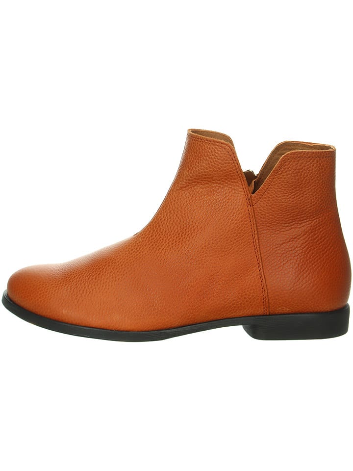 Think! Leder-Ankle-Boots in Hellbraun günstig kaufen