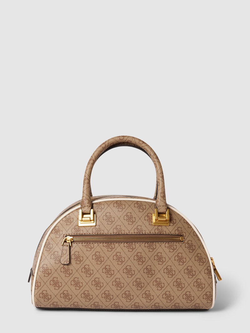 Bowling Bag mit Allover-Logo Modell 'MILDRED' in taupe