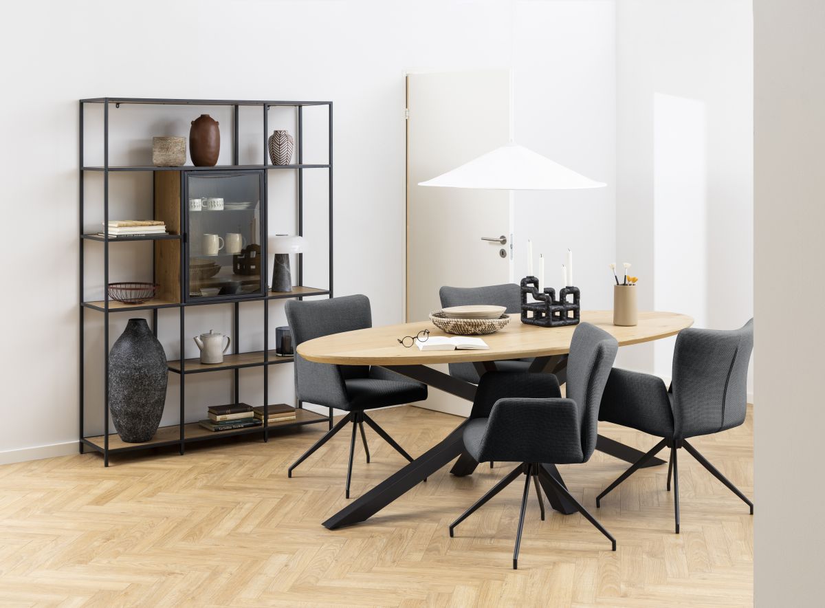 Esstisch Heaven oval Eiche Schwarz