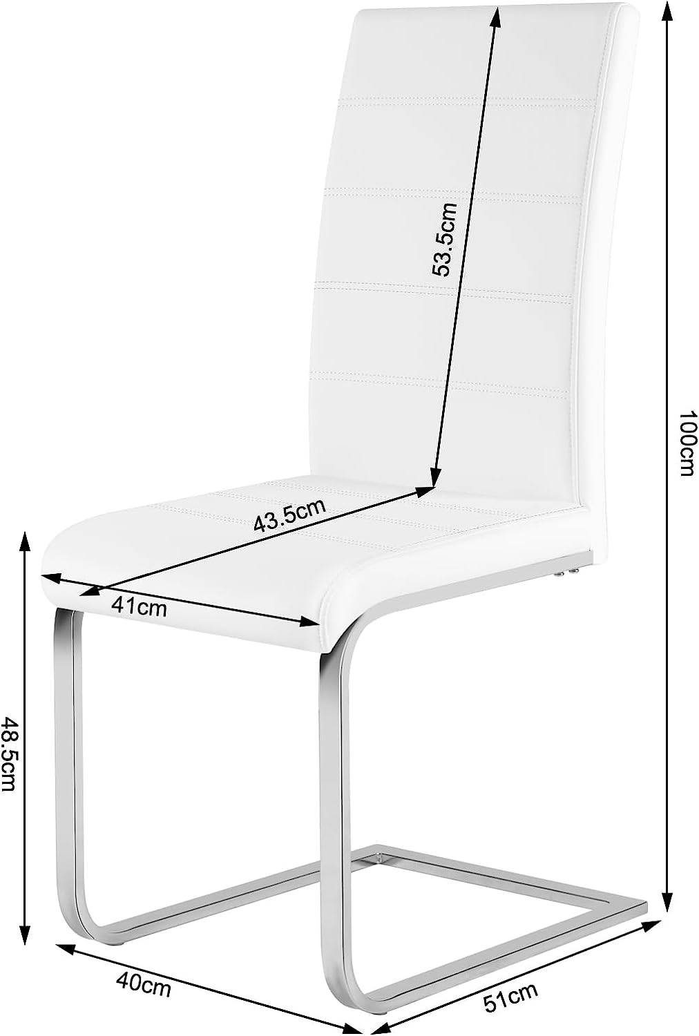 Woltu Freischwinger (Set, 6 St), mit hoher Rückenlehne Kunstlederbezug bis 120kg belastbar