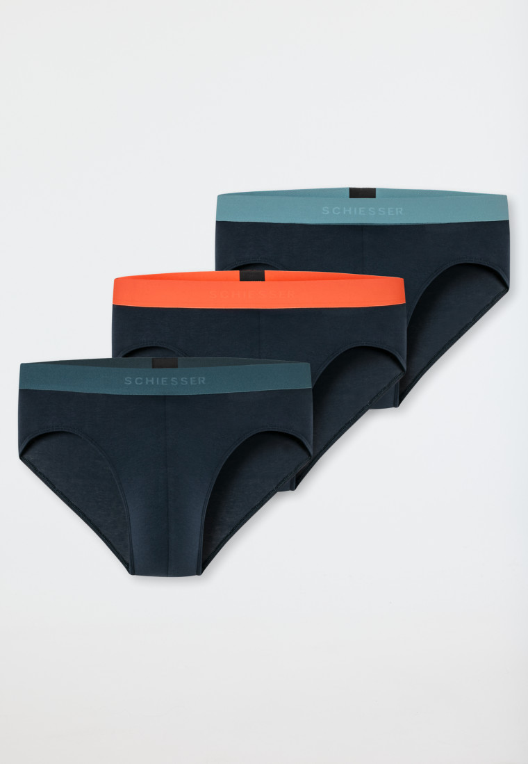 Rio-Slips 3er-Pack Organic Cotton Webgummibund mehrfarbig - 95/5