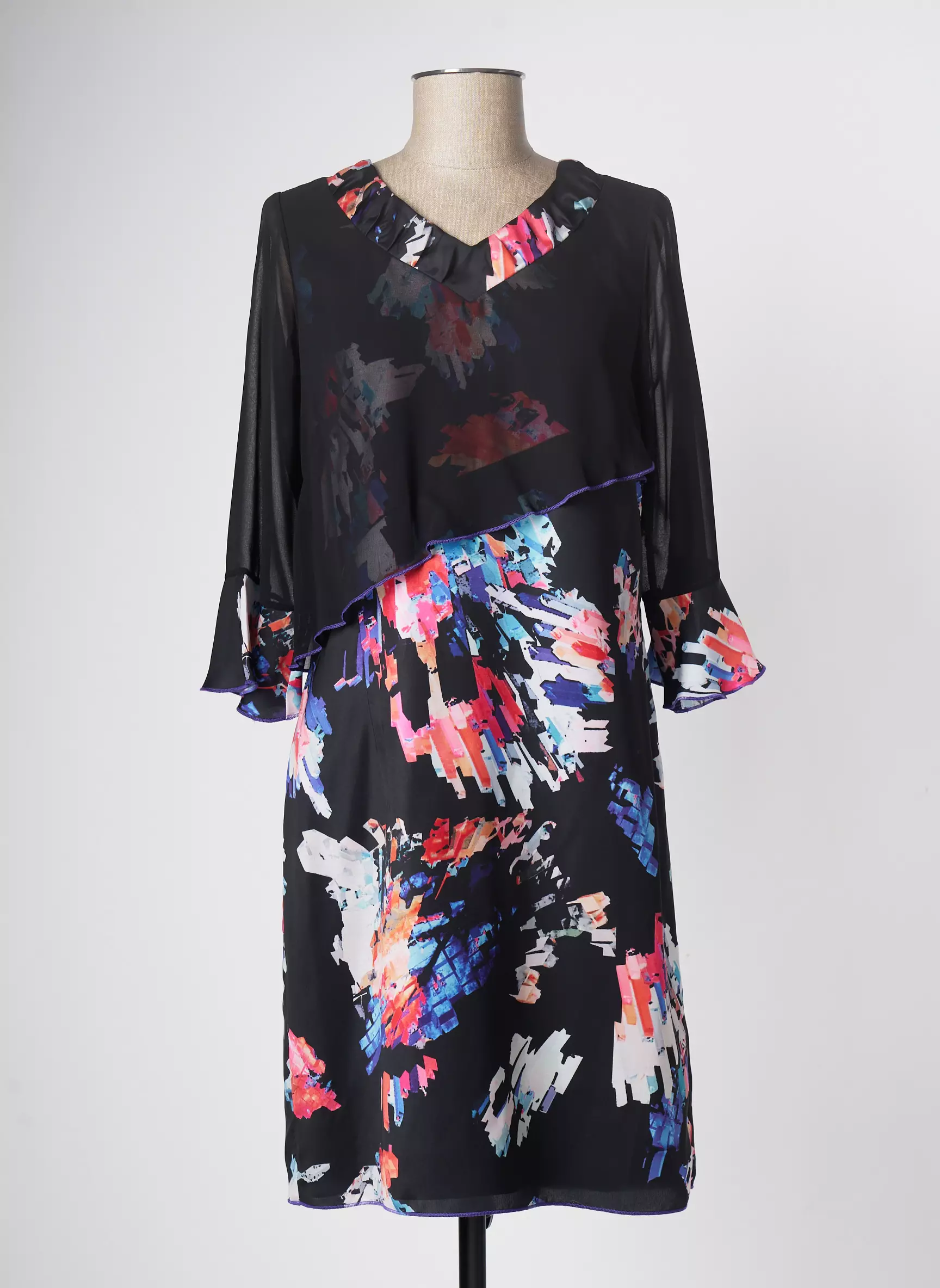 Meri Esca Robes Mi Longues Femme couleur noir