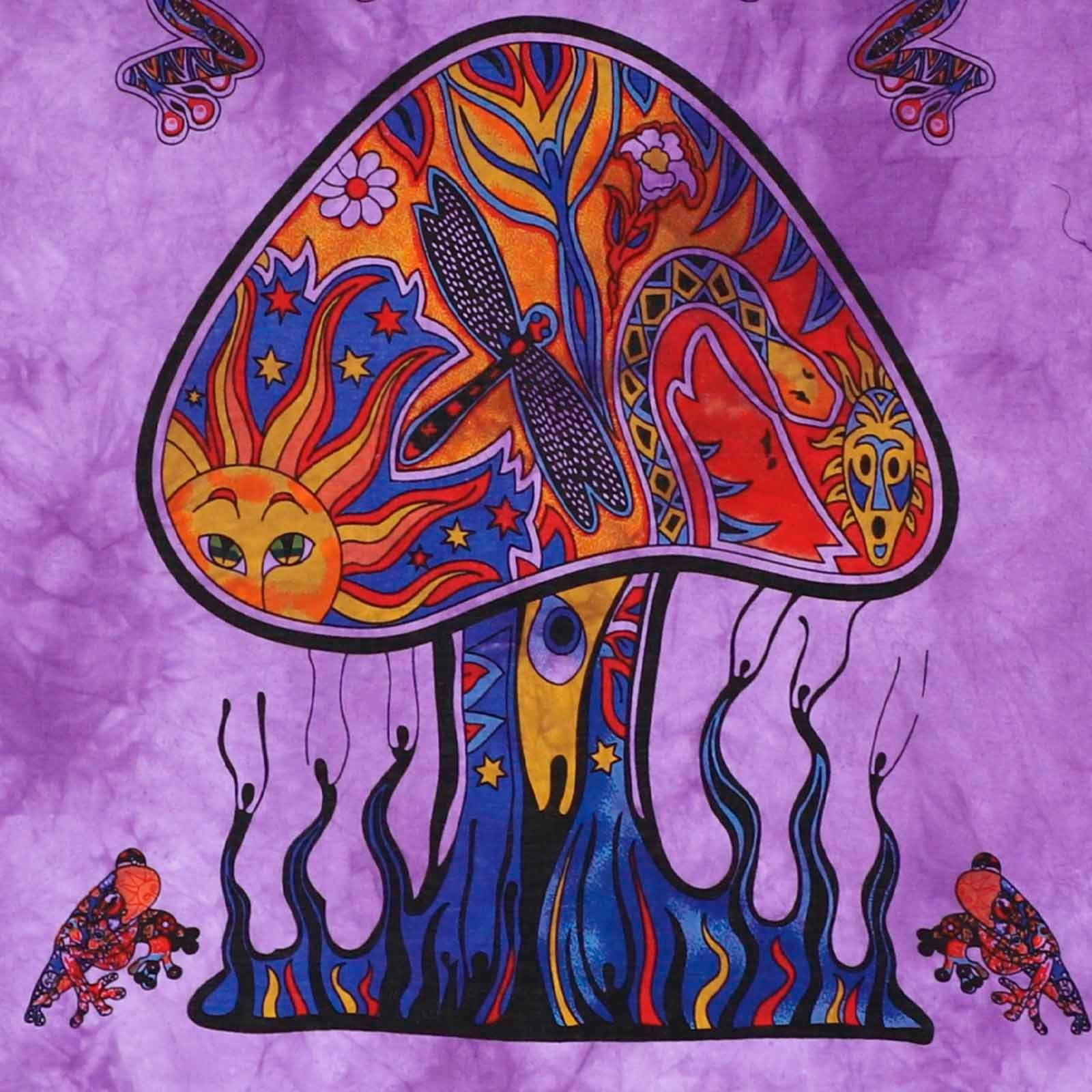 Wandteppich Magic Mushrooms Poster Wandbehangchedelic Dekotuch ca 210x140cm, KUNST UND MAGIE