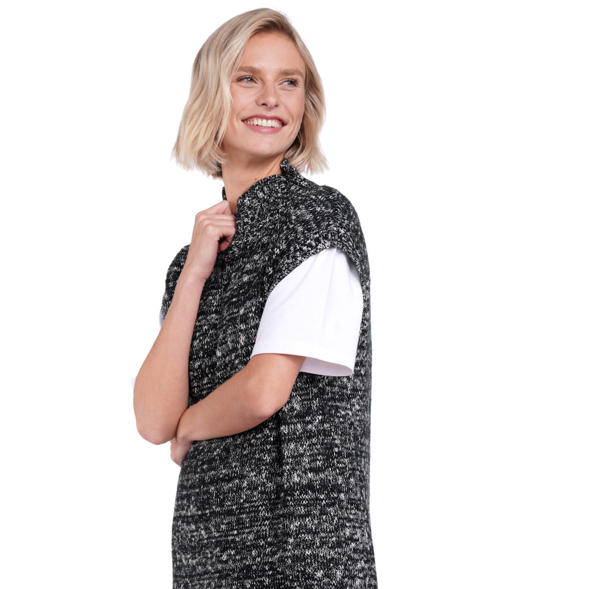 Damen Strickkleid ohne Ärmel