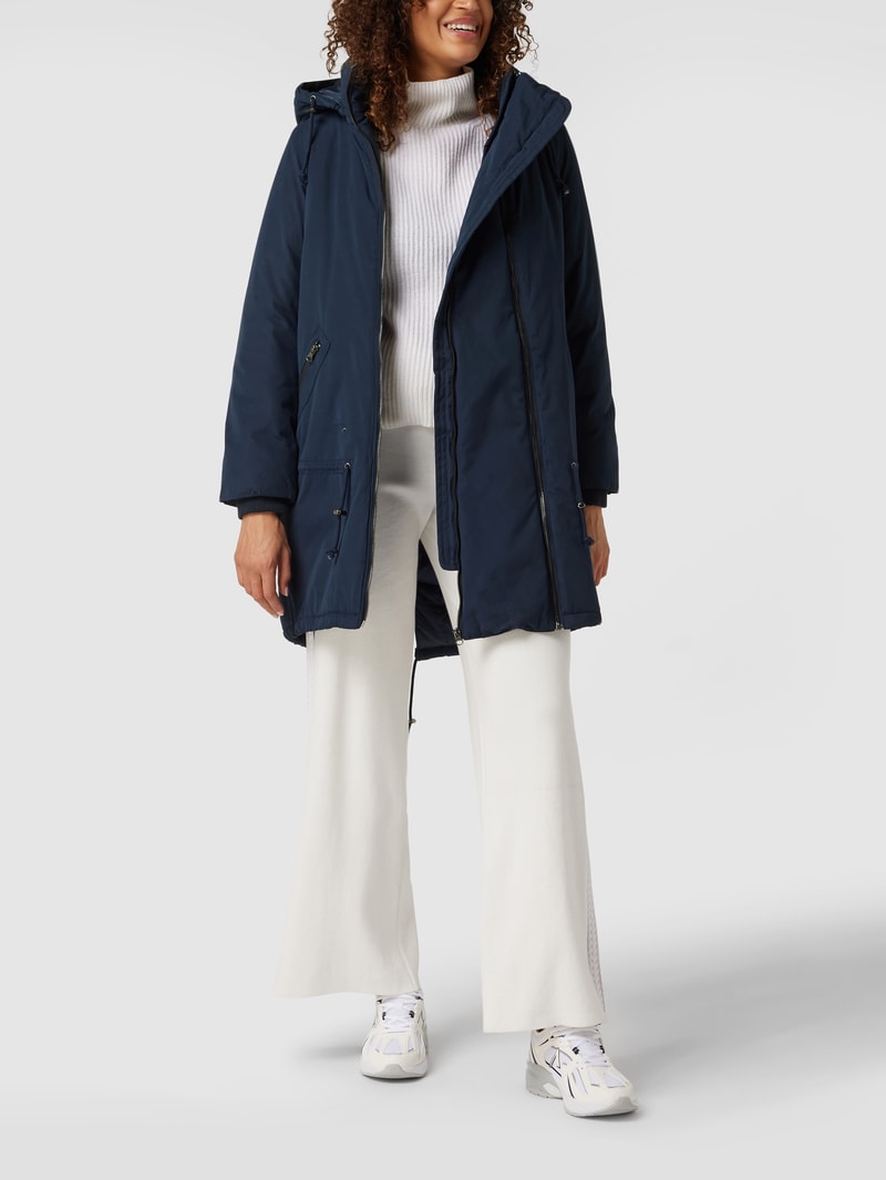 Umstands-Mantel mit abnehmbarer Kapuze in marineblau