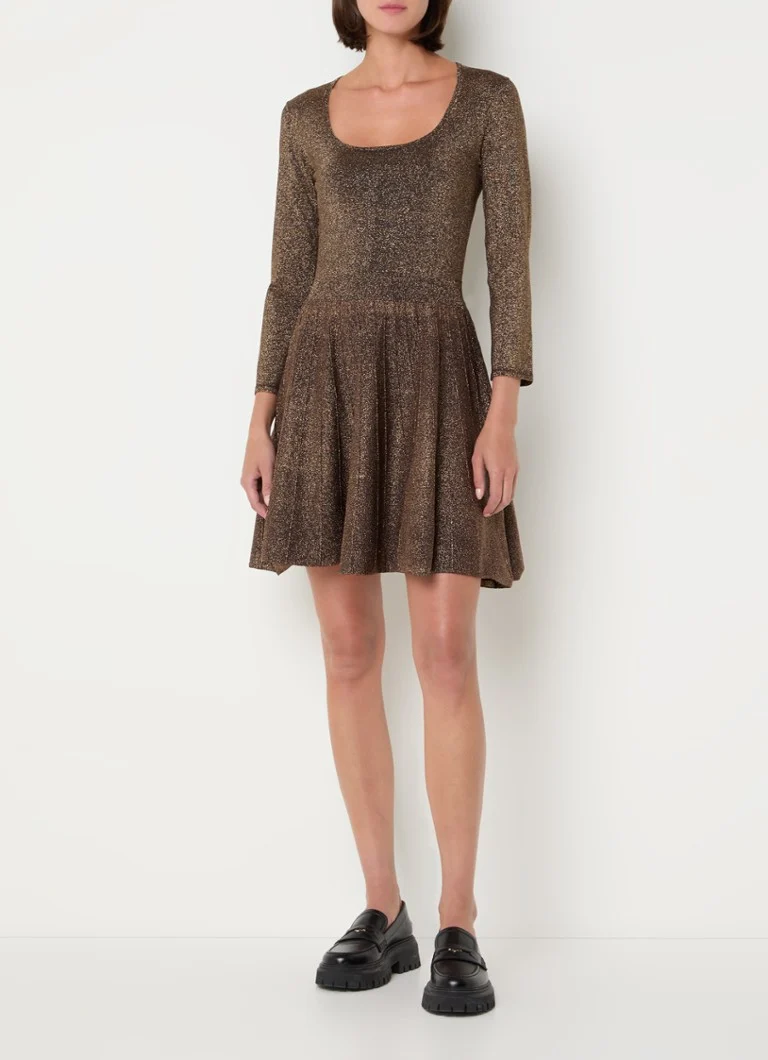 Robe Maje Mini avec détails en lurex et plis