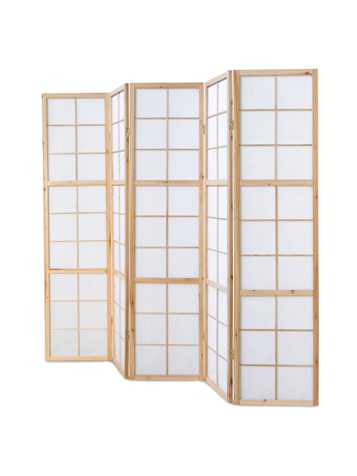 Homestyle4u 5-tlg. Paravent Shoji in Braun 220x175 cm günstig kaufen onesize