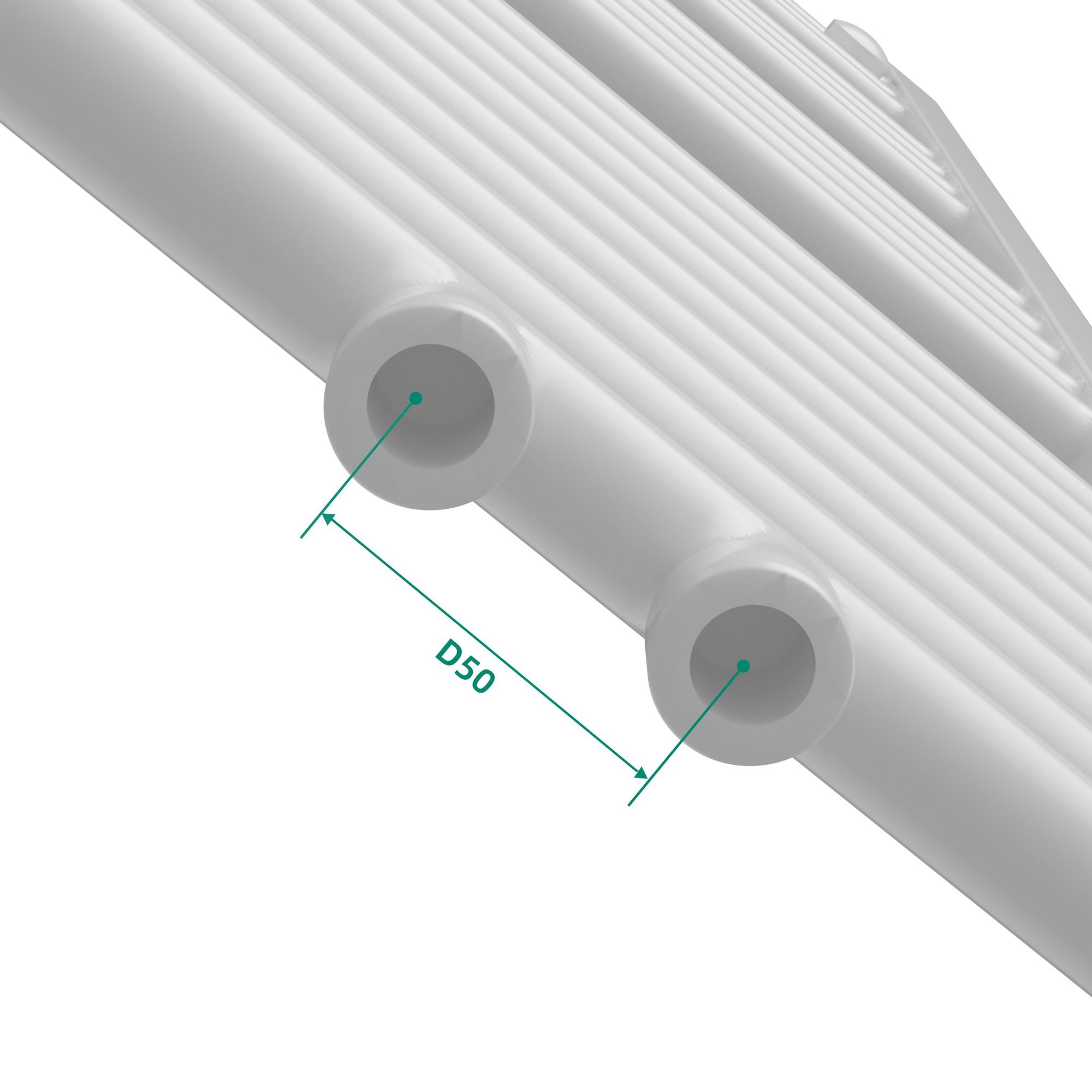 neu.haus Badheizkörper, Voss Handtuchheizkörper mit Stangen 120 x 40 cm Weiß