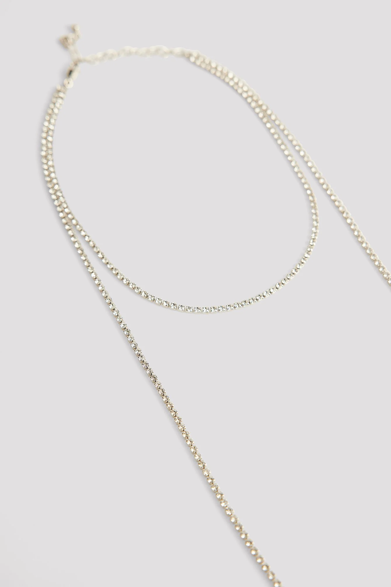 Dünne lange Strass-Halskette