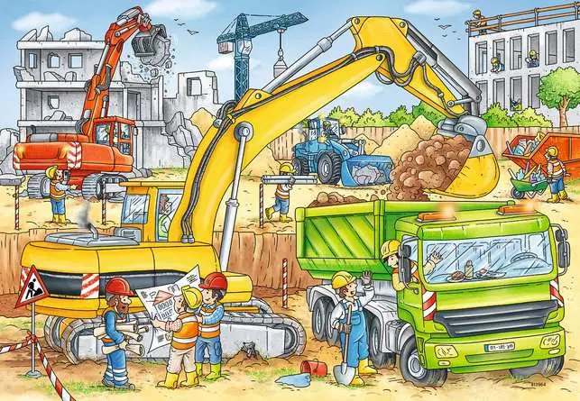 Kinderpuzzle ab 4 Jahren - Viel zu tun auf der Baustelle - 24 Teile