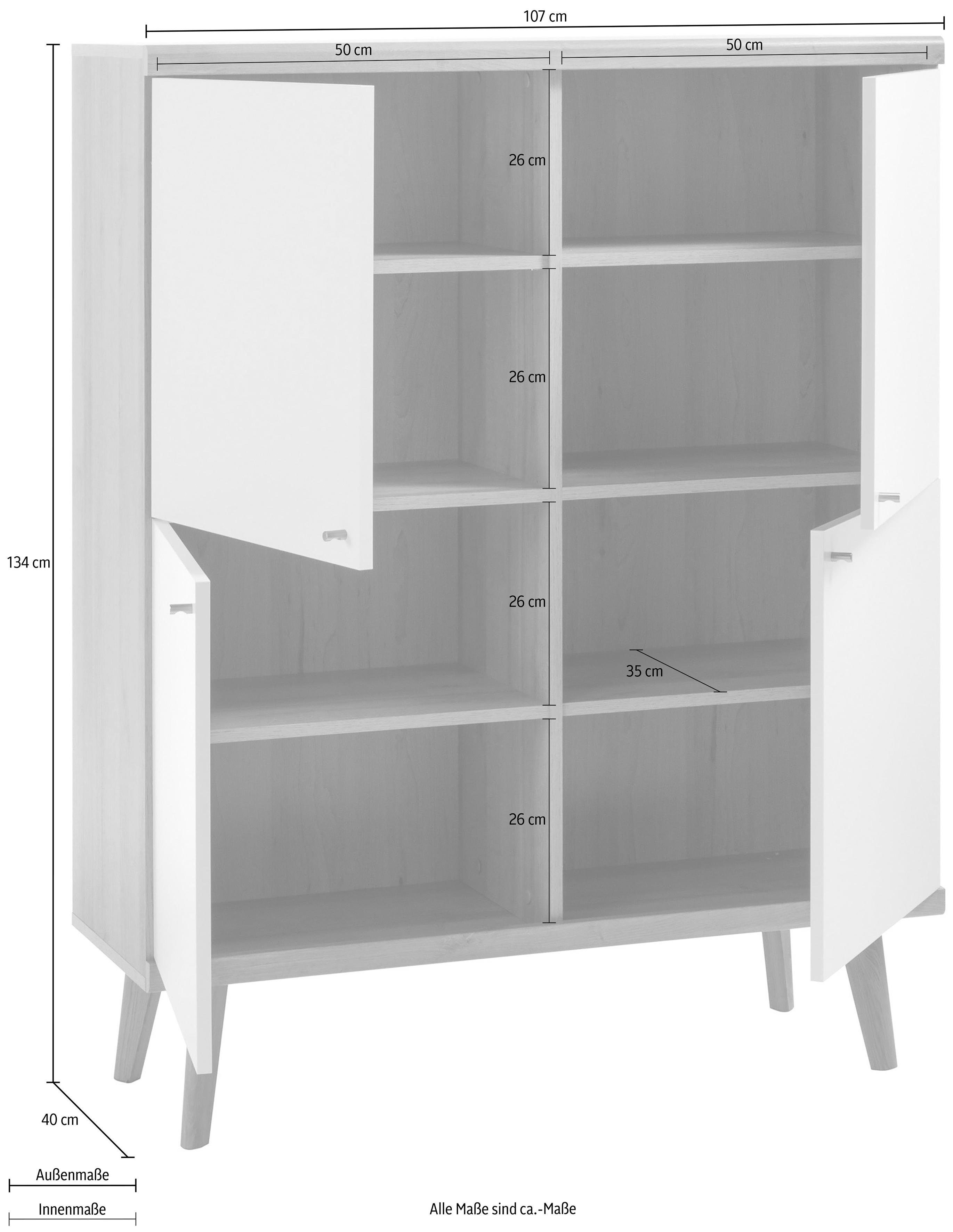 andas Highboard Merle, Scandi Design, Breite 107 cm, aus der freundin Home Collection