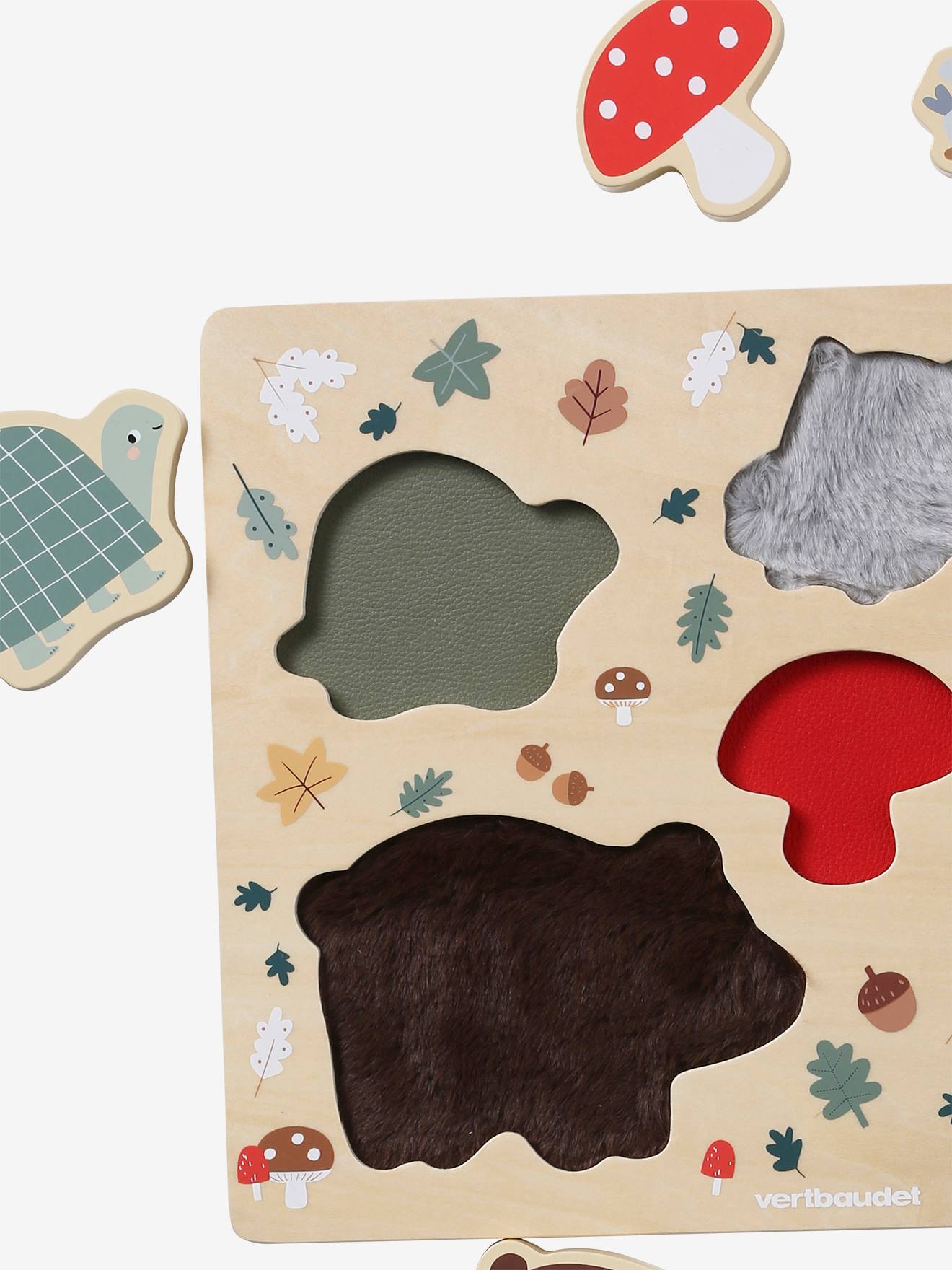 Vertbaudet Baby Fühl-Puzzle Holz FSC - braun