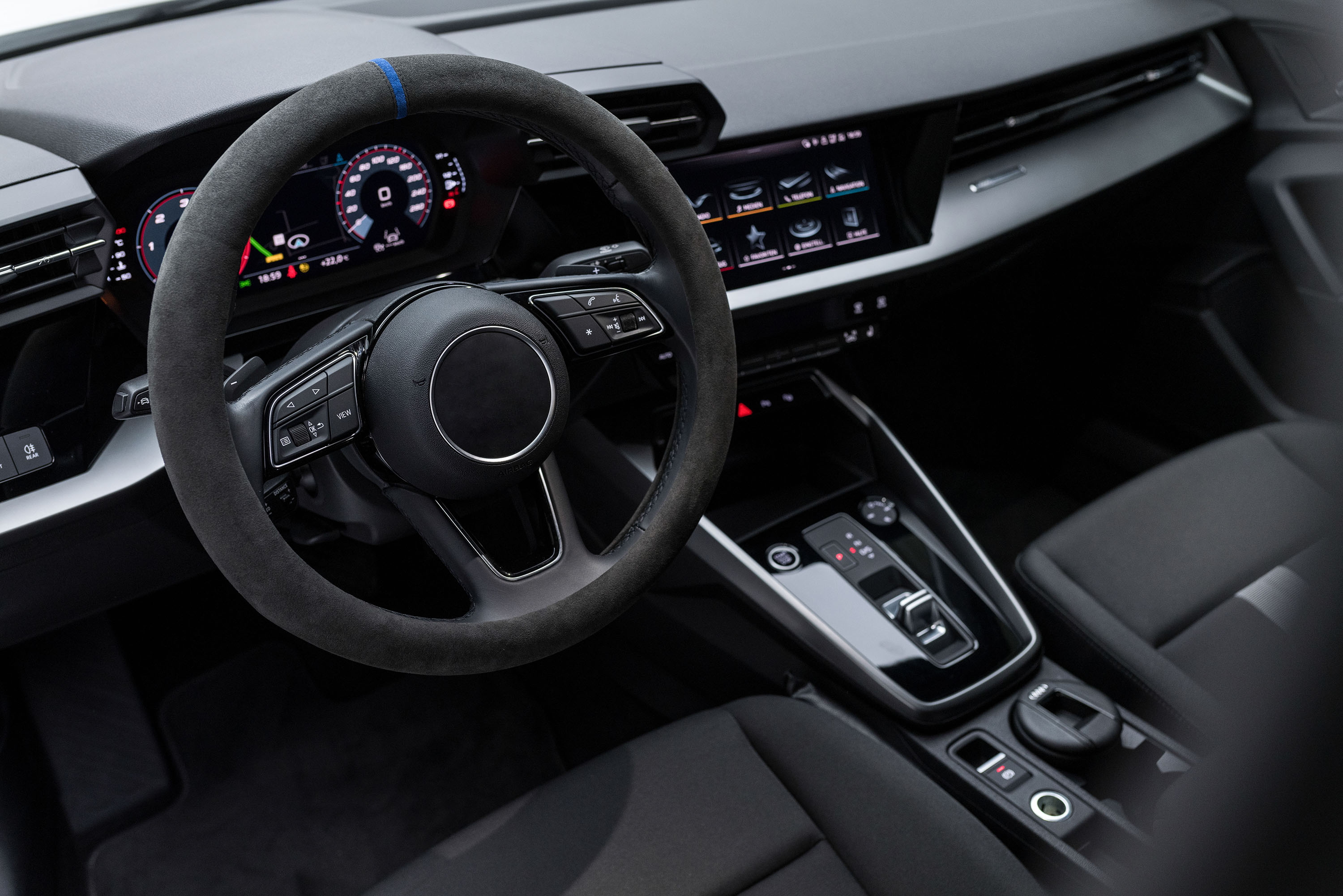 Original Alcantara Premium Lenkradbezug schwarz-blau von S-TETIC® - ATU