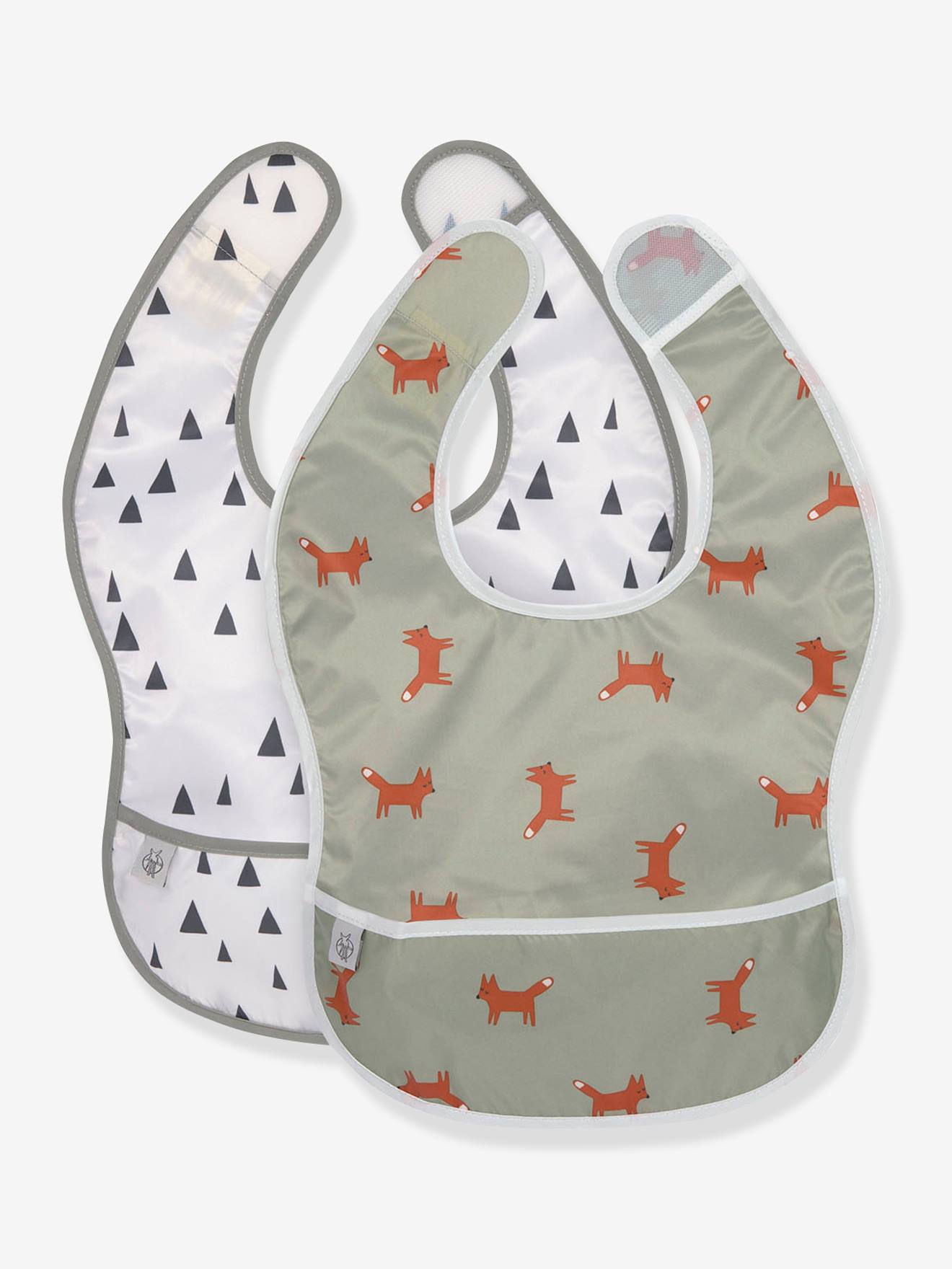 Lässig Baby Lätzchen-Set mit Auffangtasche LITTLE FOREST LÄSSIG - weiß+rosa