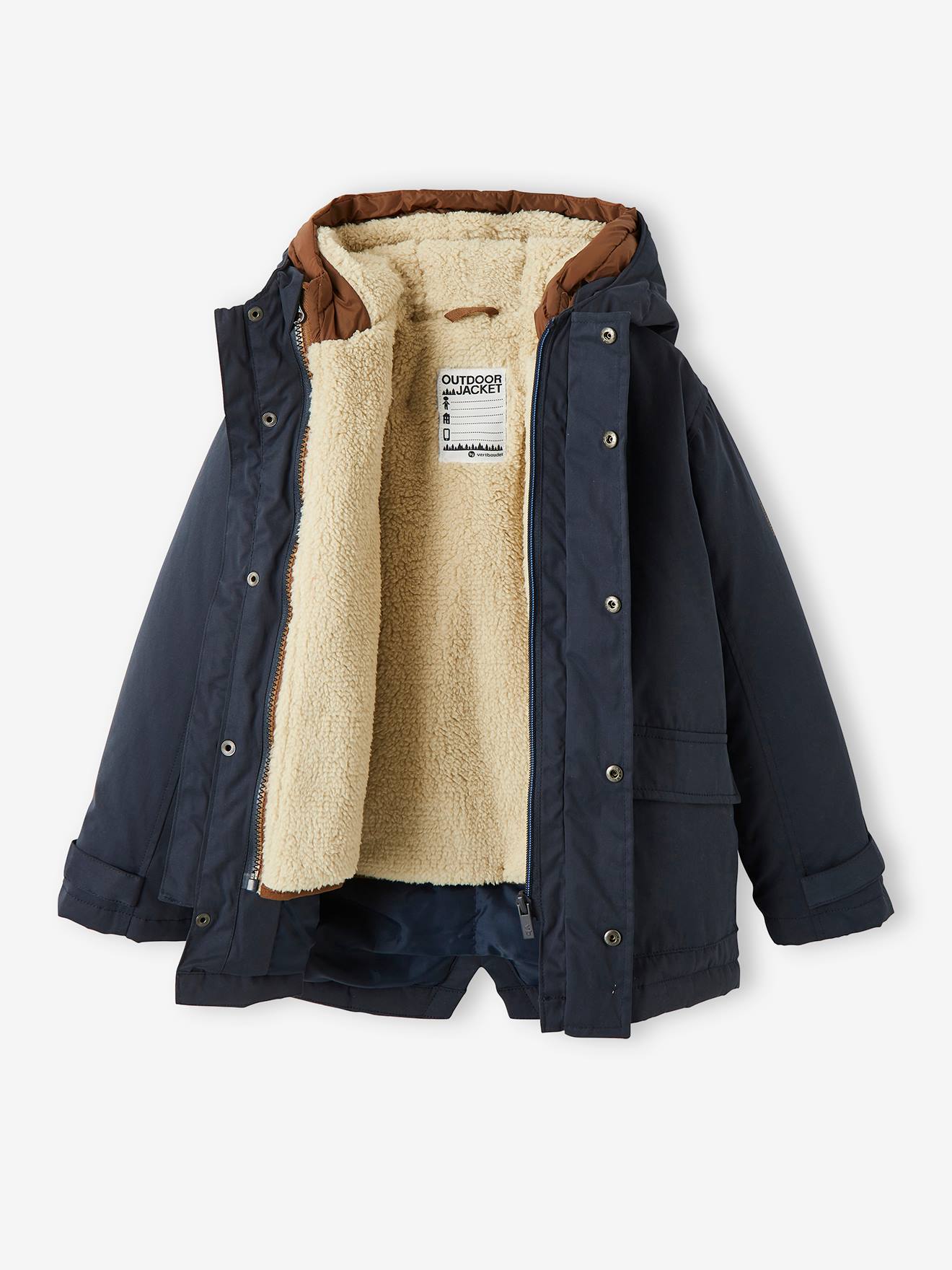 Parka 3 en 1 garçon avec blouson amovible bleu électrique