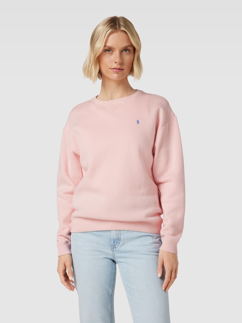 Sweatshirt mit Label-Stitching in pink