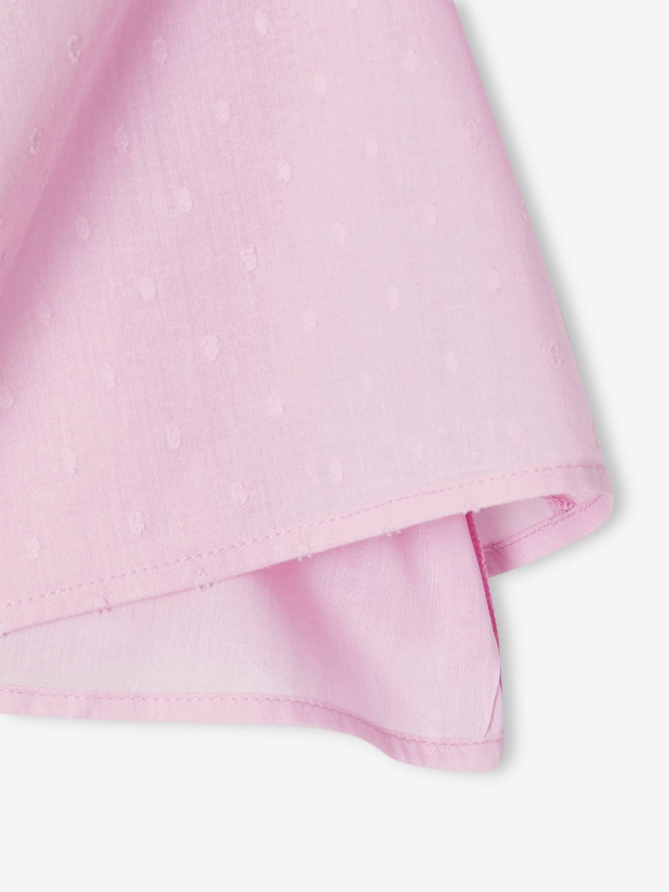 Blouse en plumetis fille maxi volants brodés fille lilas
