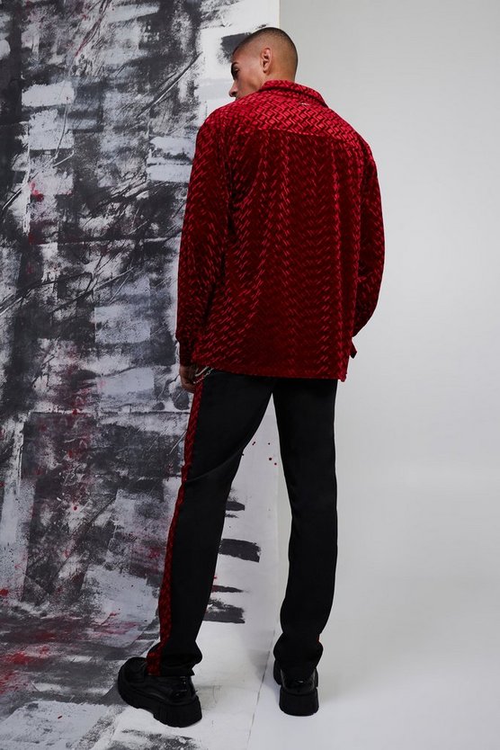 Velour-Hose mit geradem Bein