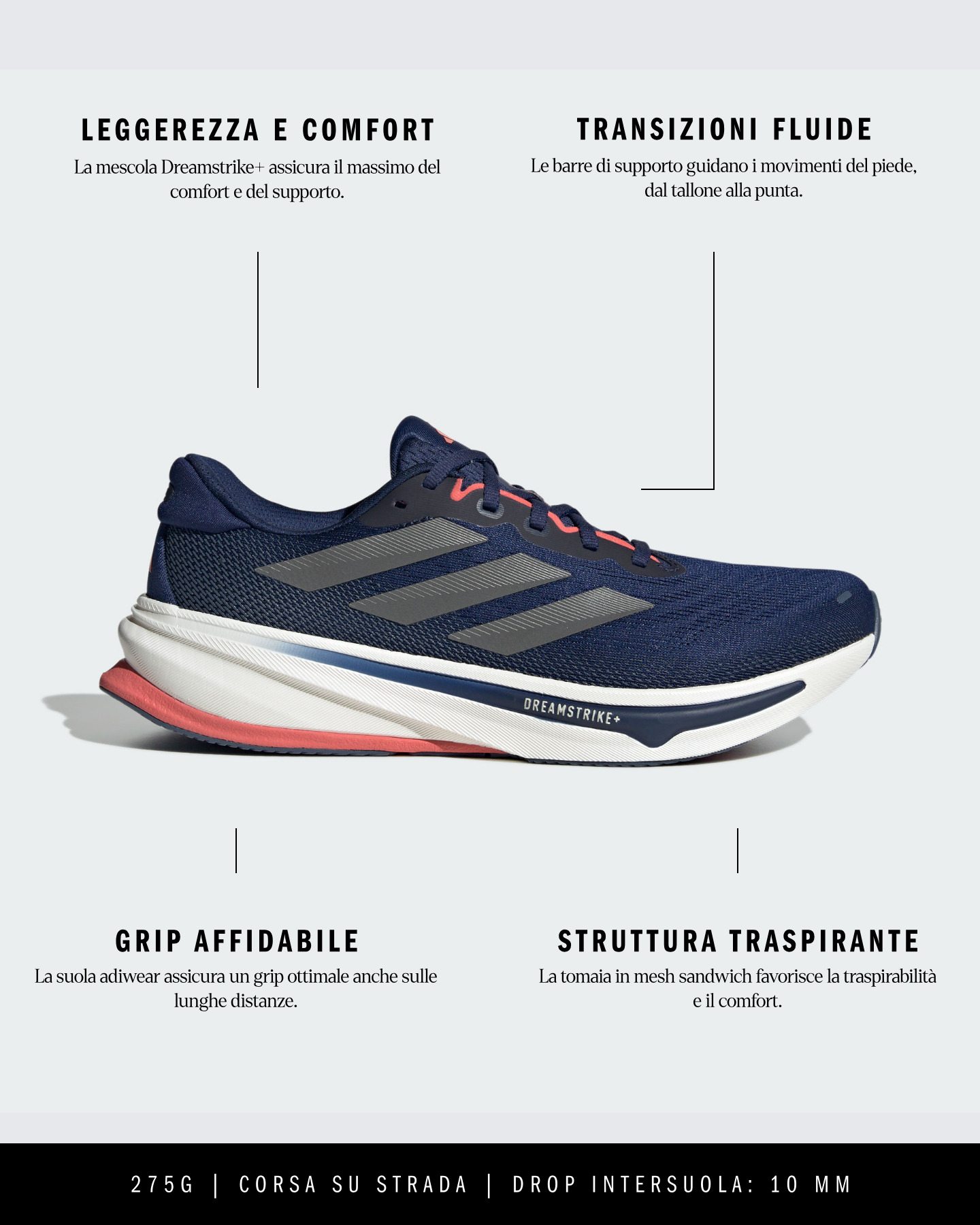 Scarpe Running Adidas Supernova Rise 2 M JR3380