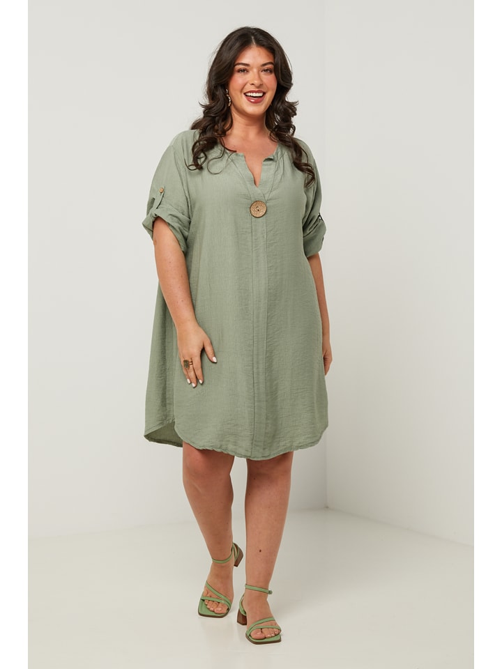 Curvy Lady Kleid in Khaki günstig kaufen