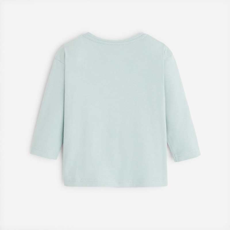 T-shirt bleu bébé fille à motifs en coton bio Catimini