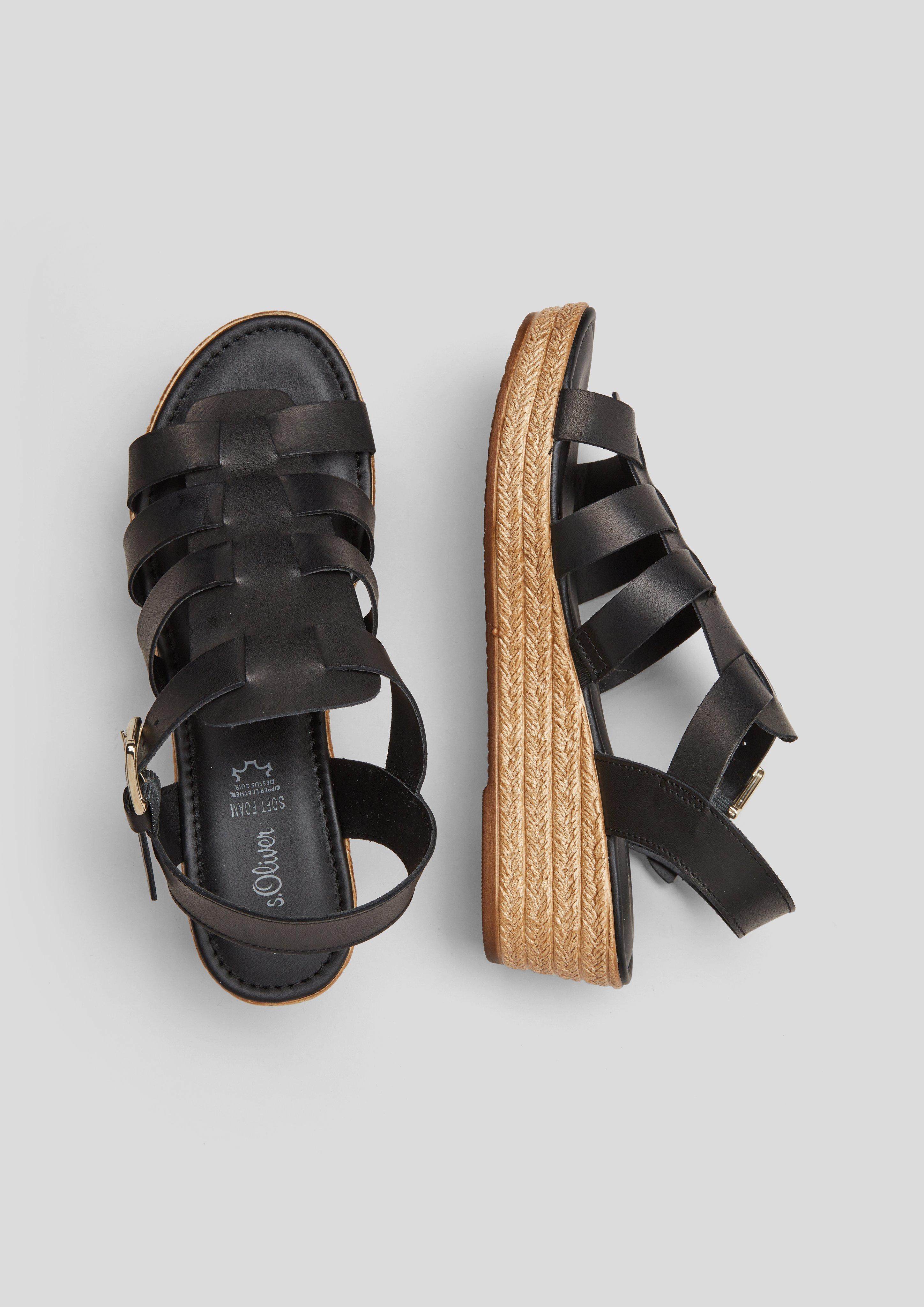 Leder-Sandalen mit Keilabsatz  101.101.103.28201-001