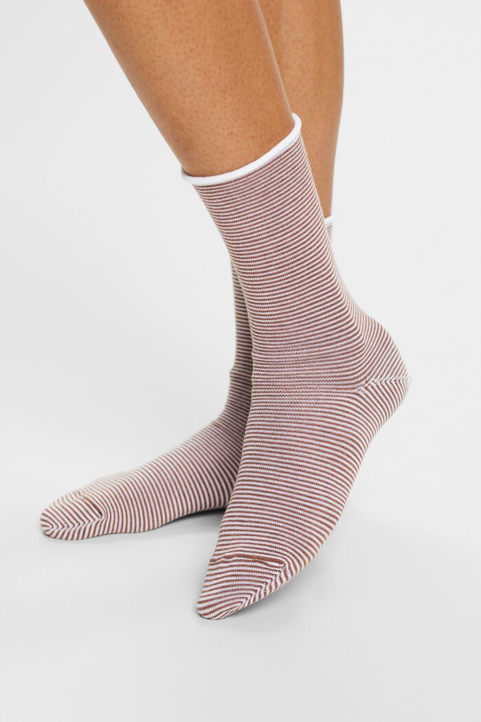Gestreifte Socken mit Rollrand, Bio-Baumwolle