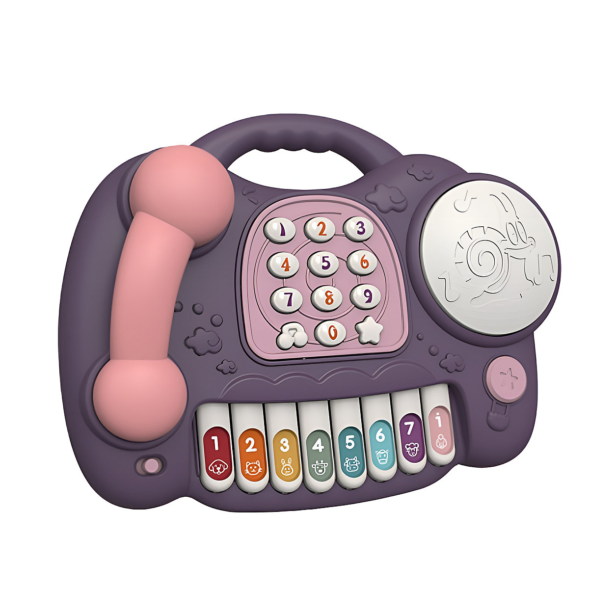 Frühpädagogische Maschine Klaviertelefon, Licht- und Soundeffekte, elektronisches Handtrommel-Keyboard