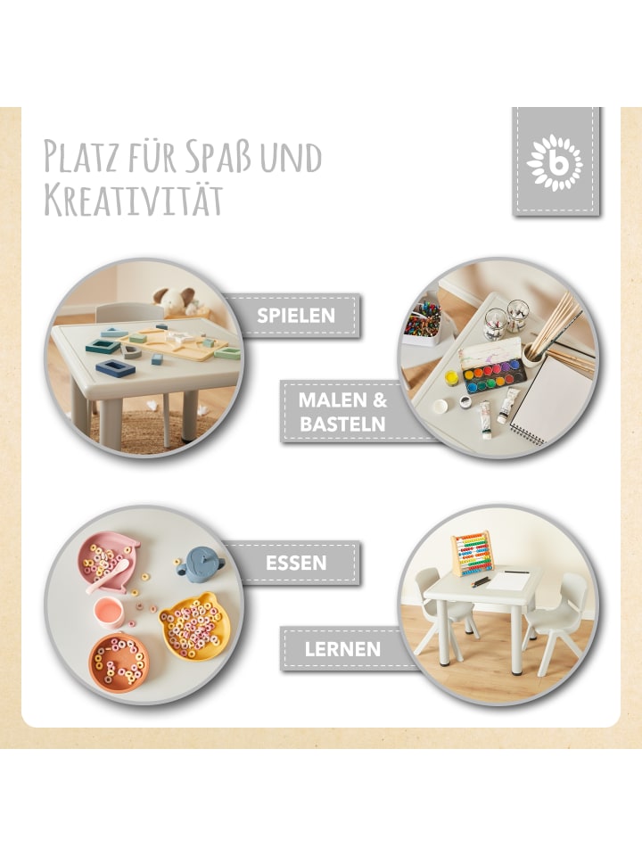 Bieco Spielwaren Kindertisch, Design: Eisgrau in Grau günstig kaufen onesize