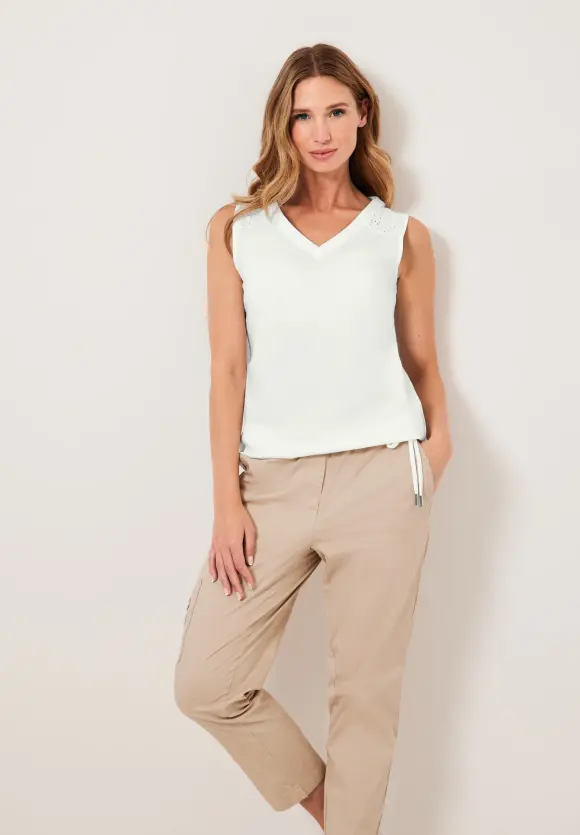 CECIL Jersey Spitzendetail Top