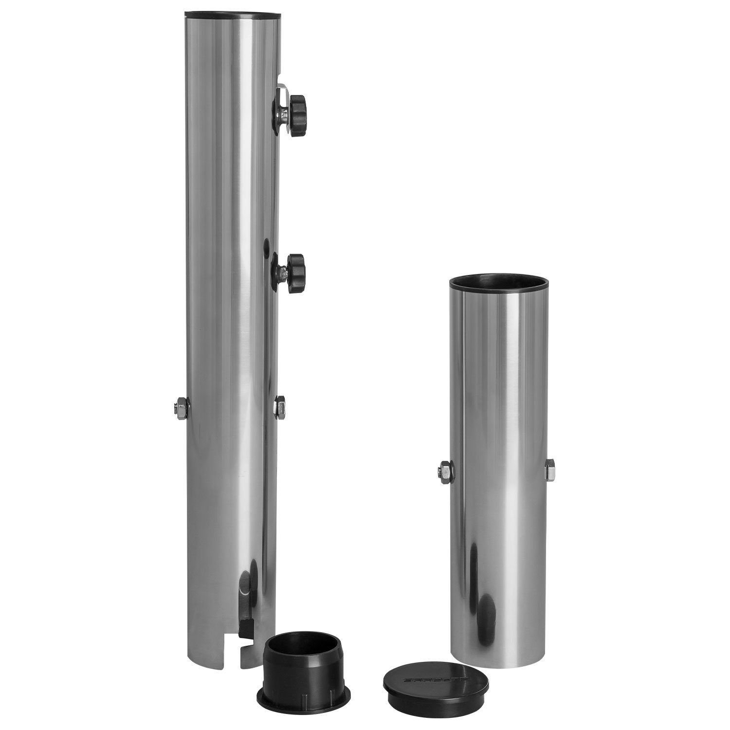 anndora Betonschirmständer Bodenhülse Edelstahl XL für HQ Schirme mit Adapter 60 / 50 mm