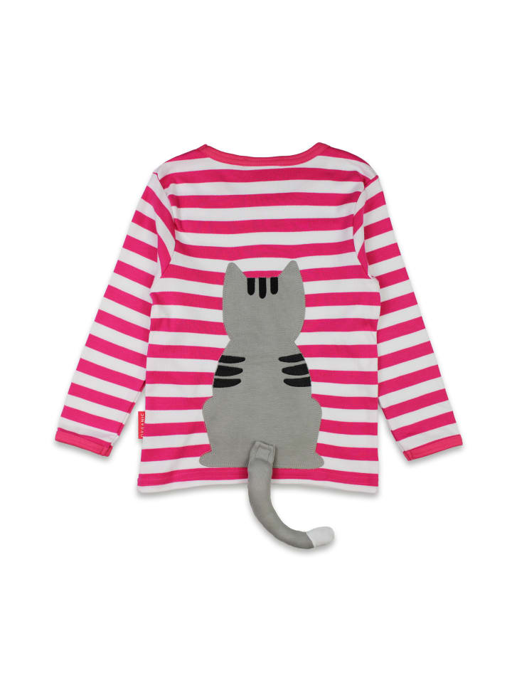 Toby Tiger Langarmshirt mit Kätzchen Applikation in rosa günstig kaufen 116