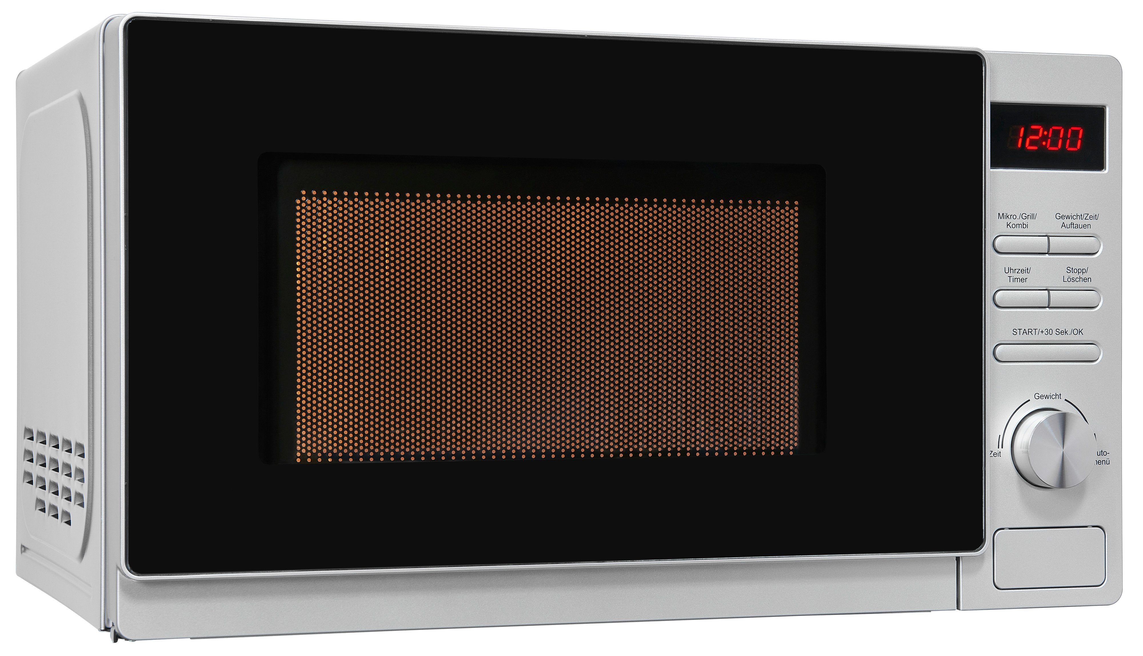 exquisit Mikrowelle MW2070-3GDI si, Mikrowelle, Grill, 20,00 l, schlicht und leistungsstark, digitaler Timer, Grill-Funktion